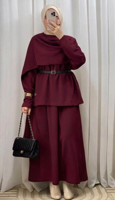 طقم تنورة شتوي